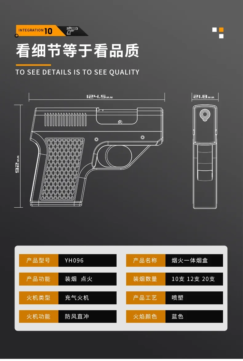 New Gun Lighter Pistol With Magazine Cigarette Holder 4 New Gun Lighter Pistol With Magazine Cigarette Holder