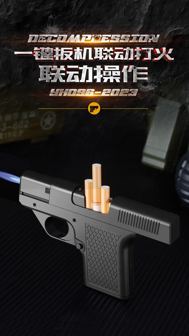 New Gun Lighter Pistol With Magazine Cigarette Holder 3 New Gun Lighter Pistol With Magazine Cigarette Holder