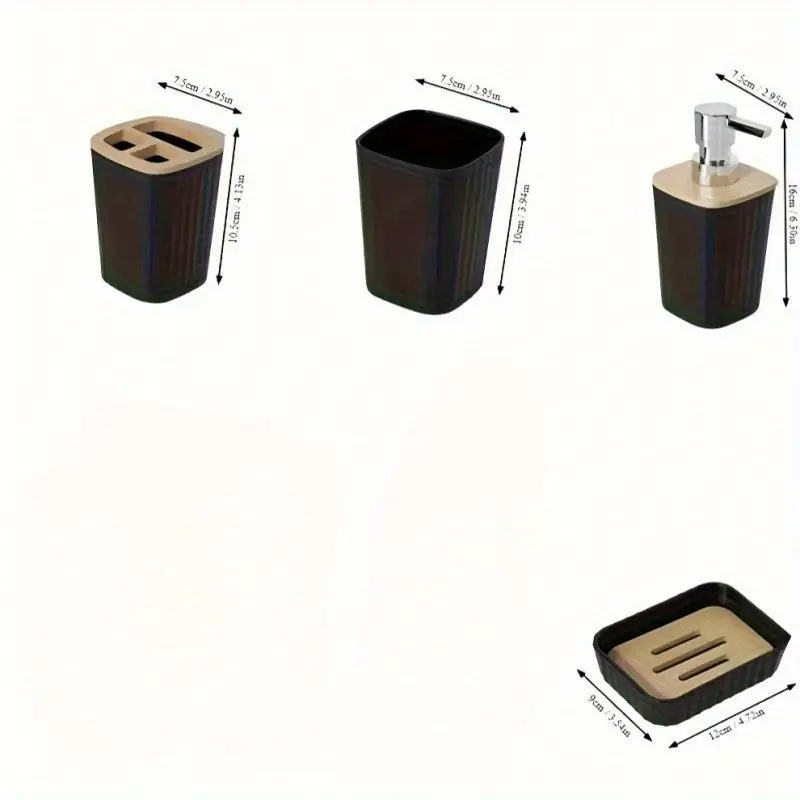Plastic Bathroom Set 4 Pcs