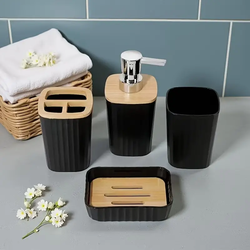 Plastic Bathroom Set 4 Pcs 12 Plastic Bathroom Set 4 Pcs