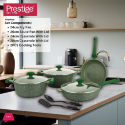 Prestige Essentials Nonstick Cookware Sets Granite Induction Safe - 9Pcs -` 80990