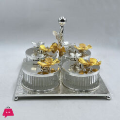 SILVER 4 PCS PARTITION JAR
