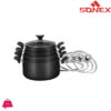 Sonex Galaxy Glass Lid Set Cooking Pot 8 Pcs