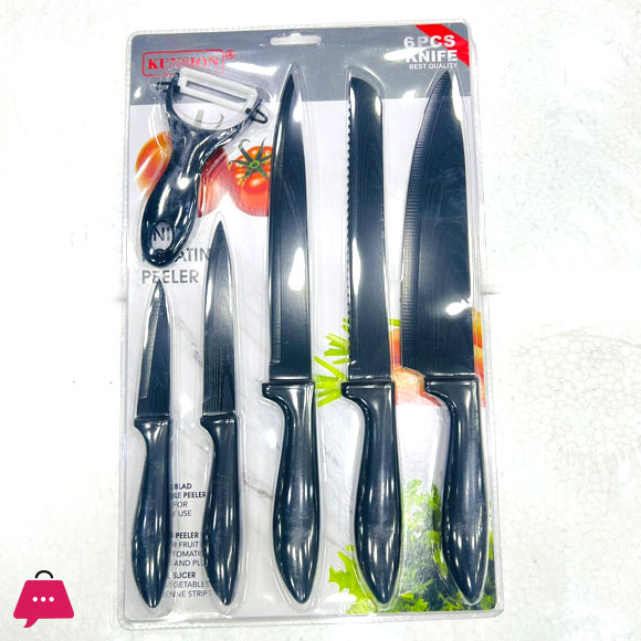 Stainless Steel 6 Pcs Kitchen Knife Set 4 Stainless Steel 6 Pcs Kitchen Knife Set - Image 2