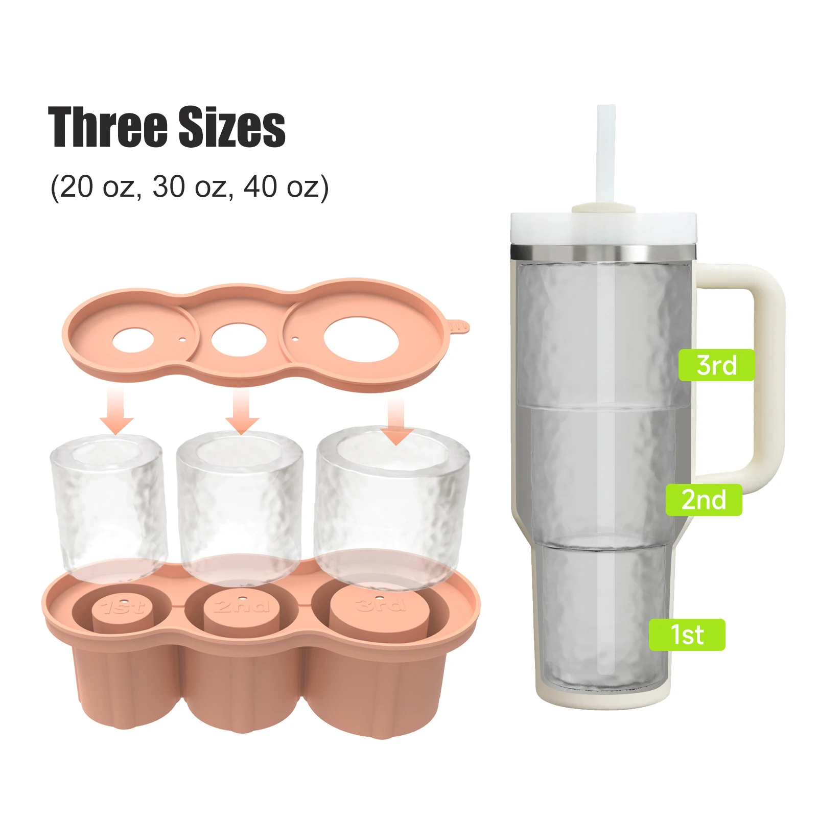 Stanley Ice Cube Maker With Lid 3 Hollow Cylinder Ice Cube Molds