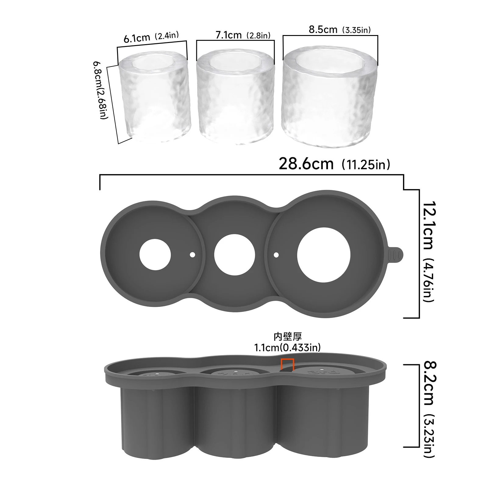Stanley Ice Cube Maker With Lid 3 Hollow Cylinder Ice Cube Molds