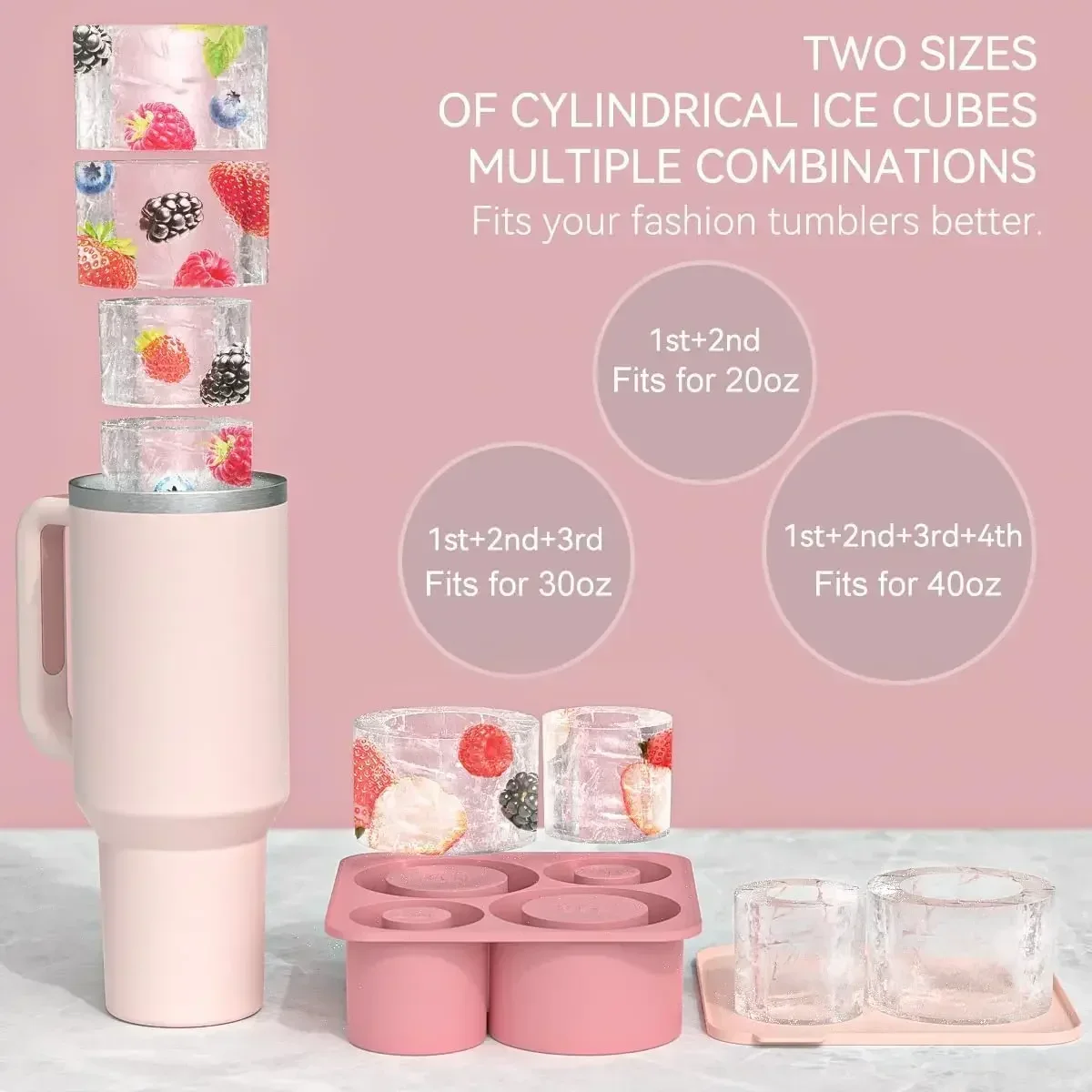 Stanley Ice Cube Maker With Lid 4 Hollow Cylinder Ice Cube Molds