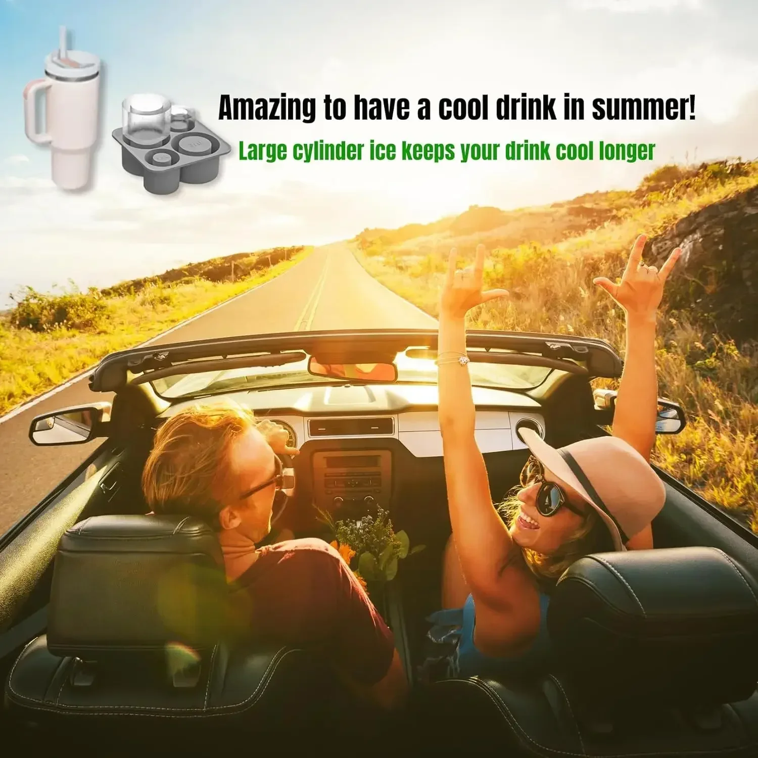 Stanley Ice Cube Maker With Lid 4 Hollow Cylinder Ice Cube Molds