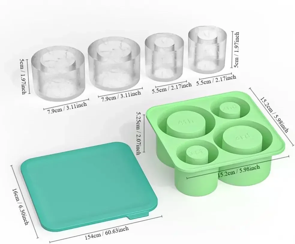 Stanley Ice Cube Maker With Lid 4 Hollow Cylinder Ice Cube Molds
