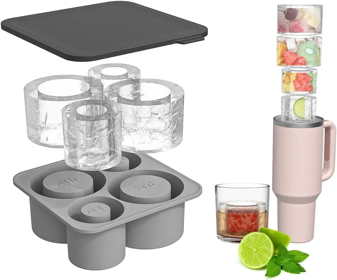 Stanley Ice Cube Maker With Lid 4 Hollow Cylinder Ice Cube Molds