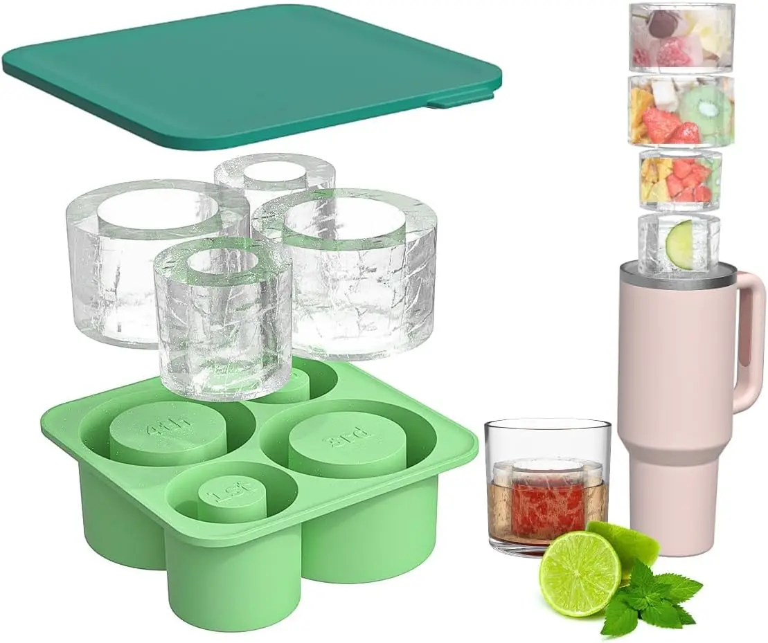 Stanley Ice Cube Maker With Lid 4 Hollow Cylinder Ice Cube Molds
