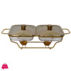 2 In1 Burner Dish Rectangle Food Warmer 3L