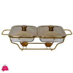 2 in1 Burner Dish Rectangle Food Warmer 3L