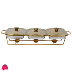 3 In1 Burner Dish Rectangle Food Warmer 4.5L