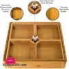Serving Platter 4 Compartments Bamboo Wooden Divided Serving Tray With Lid Removable Dividers Wooden Nut Tray With Lid Great Veggie Tray Serving Dish Candy Bowl Serving Trays For Party Taco Dip Parties Platters Chip Bowls For Parties