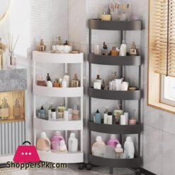 4-Layer Multipurpose Plastic Corner Rack Metal Pipe Floor Corner Shelf Basket