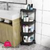 4-Layer Multipurpose Plastic Corner Rack Metal Pipe Floor Corner Shelf Basket