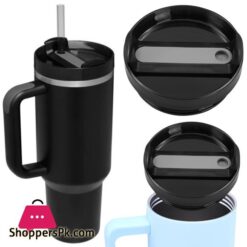 40Oz Tumbler Flip Straw Lid Replacement Spill Proof Splash Resistant Tumbler Lids Reusable Straw Cap For Stanley