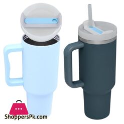 40Oz Tumbler Flip Straw Lid Replacement Spill Proof Splash Resistant Tumbler Lids Reusable Straw Cap For Stanley