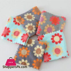 5Pcs Kitchen Cleaning Cloths Soft Absorbent Dishcloth Coral Fleece Sunflower Wiping Towel Rags Household Cleaning Cloth