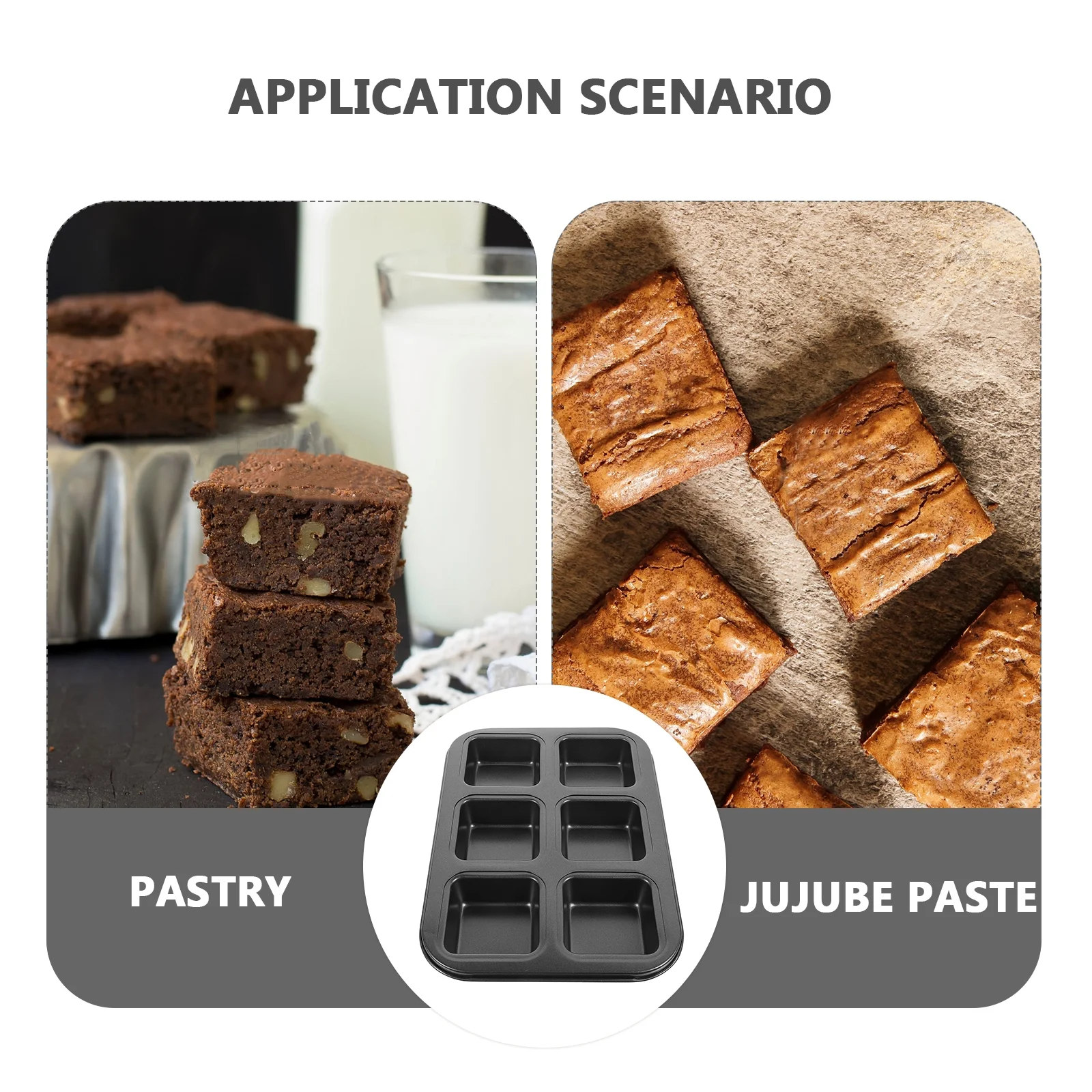 6-Mini Loaf Baking Pans Kitchen Cake Square Household Bread Muffin Multi-Function Mold