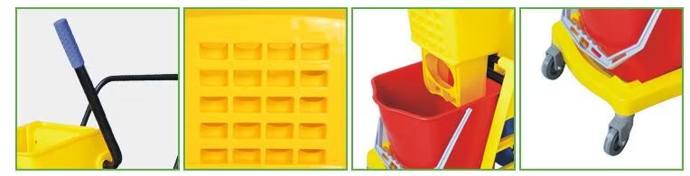 60 Liter Commercial Restaurant Janitorial Cleaning Rolling Industrial Mop Bucket With Down Press Wringer (Triple) 6 60 Liter Commercial Restaurant Janitorial Cleaning Rolling Industrial Mop Bucket With Down Press Wringer (Triple)