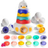 Baby Stacking Toy With Rings Montessori Toy 3-In-1 Matching Eggs Stacking Tower For Stacking Game