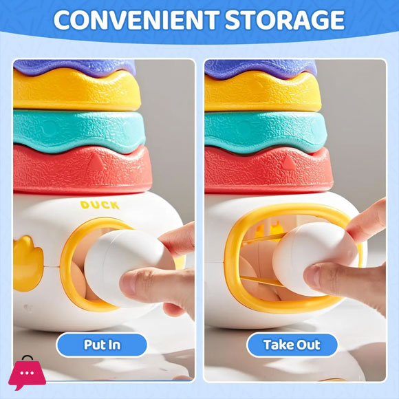 Baby Stacking Toy With Rings Montessori Toy 3-In-1 Matching Eggs Stacking Tower For Stacking Game 7 Baby Stacking Toy With Rings Montessori Toy 3-In-1 Matching Eggs Stacking Tower For Stacking Game - Image 5