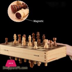 Chess Set - Magnetic Foldable Portable Solid Wood Chess Board