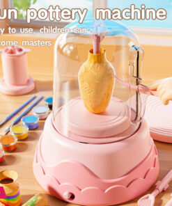 Creative DIY Painting Art Kit Electric Pottery Wheel Ceramic Machine Toy with Modeling Clay Mini Pottery Machine for Kids