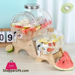 Glass Barrel Beverage Dispenser Decanter - 3 & 5 Liter