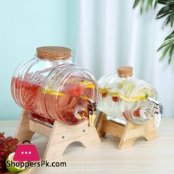 Glass Barrel Beverage Dispenser Decanter - 3 &Amp; 5 Liter