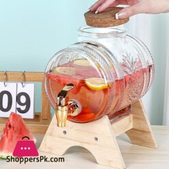 Glass Barrel Beverage Dispenser Decanter - 3 &Amp; 5 Liter