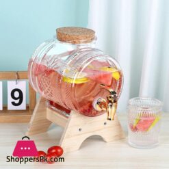 Glass Barrel Beverage Dispenser Decanter - 3 &Amp; 5 Liter
