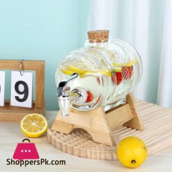 Glass Barrel Beverage Dispenser Decanter - 3 &Amp; 5 Liter