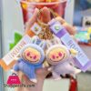 Labubu Flocking Fabric Keychain Pendant Bag Key Chain 1-Pcs