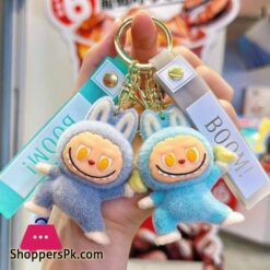 Labubu Flocking Fabric Keychain Pendant Bag Key Chain 1-Pcs