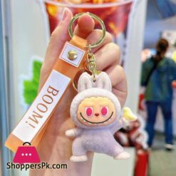 Labubu Flocking Fabric Keychain Pendant Bag Key Chain 1-Pcs