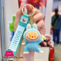 Labubu Flocking Fabric Keychain Pendant Bag Key Chain 1-Pcs