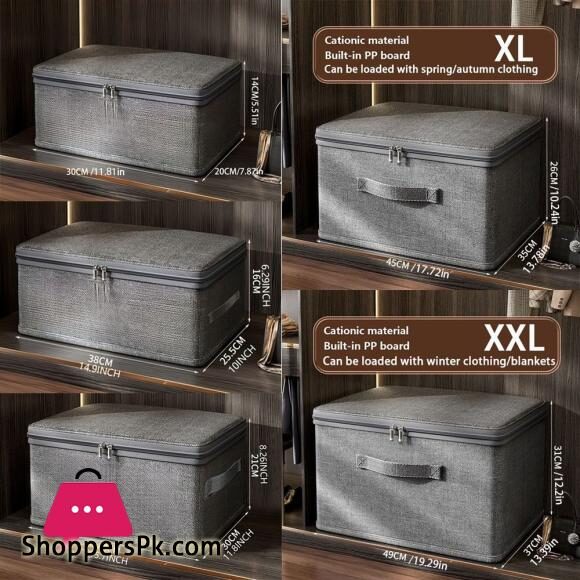 New Grey Clothing Storage Box With Dust Cover Box Home -