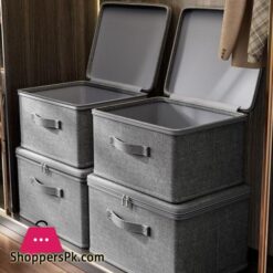 New Grey Clothing Storage Box With Dust Cover Box Home -