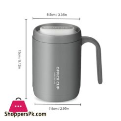Grey Creative PP Liner Portable Office Large Capacity Covered Drinking Cup Thermal Insulation Coffee Cup