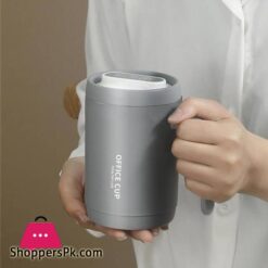 Grey Creative Pp Liner Portable Office Large Capacity Covered Drinking Cup Thermal Insulation Coffee Cup