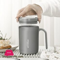 Grey Creative Pp Liner Portable Office Large Capacity Covered Drinking Cup Thermal Insulation Coffee Cup