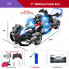 F1 Rc Drift Car With Music Led Lights, 2.4G Radio Controlled Double-Row 4Wd Stunt Cars, Electric Toys For Kids