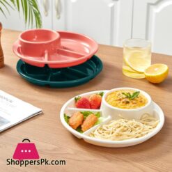 Round Plastic Food Plate Salad Plate 1-Pcs