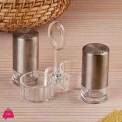 Acrylic Salt and Pepper Shakers Set with Acrylic Stand – Elegant Namak Dani