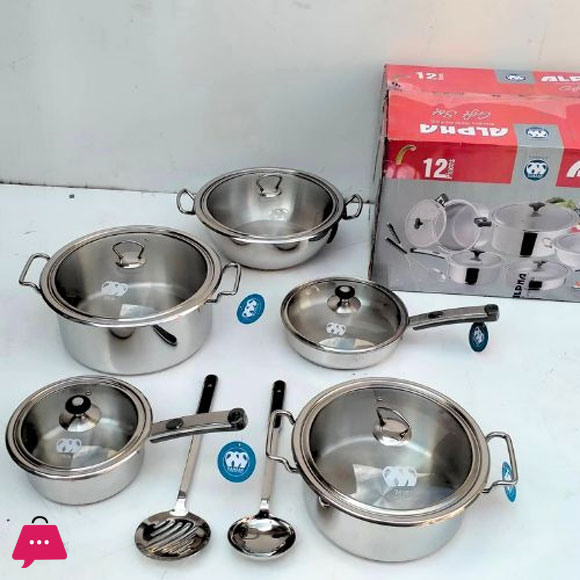 Alpha Stainless Steel 12-Piece Premium Cookware Gift Set 5 Alpha Stainless Steel 12-Piece Premium Cookware Gift Set - Image 3