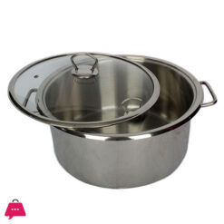Alpha Stainless Steel Casserole Cooking Pot Encapsulated Bottom Handi Degchi With Glass Lid