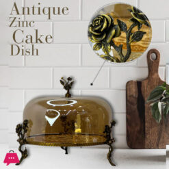 ANTIQUE ZINC CAKE DISH